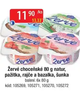 Qanto Žervé choceňské natur, pažitka, rajče a bazalka, šunka nabídka