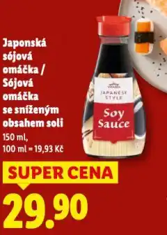 Lidl Sójová omáčka se sníženým obsahem soli nabídka