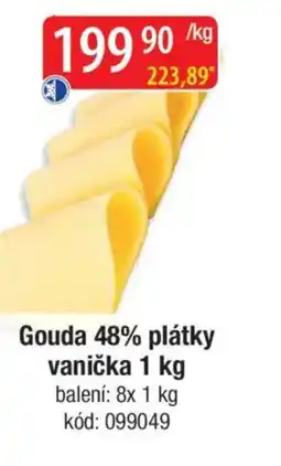 Qanto Gouda 48% plátky vanička nabídka
