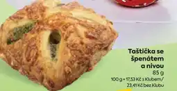 Billa Taštička se špenátem a nivou nabídka