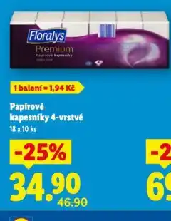 Lidl Floralys kapesníky nabídka