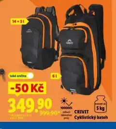 Lidl Cyklistický batoh nabídka