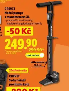 Lidl Nožní pumpa pro jízdní kolo nabídka