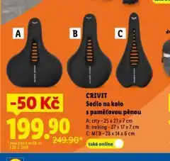 Lidl Sedlo na kolo s paměťovou pěnou nabídka