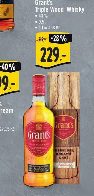 Jip Grant´s triple wood whisky nabídka