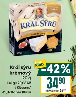 Billa Král sýrů krémový nabídka