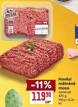 Billa Hovězí mělněné maso nabídka