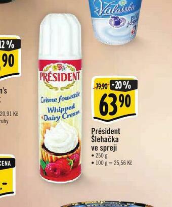 Albert Président šlehačka ve spreji nabídka