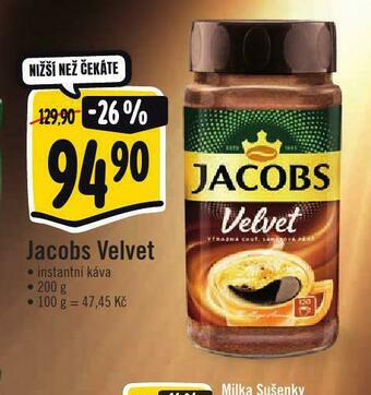 Albert Jacobs velvet instantní káva nabídka