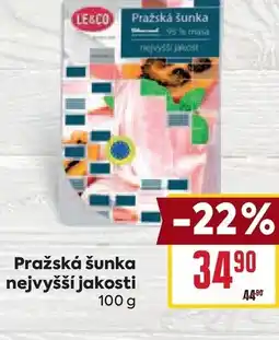 Billa Pražská šunka nejvyšší jakosti nabídka