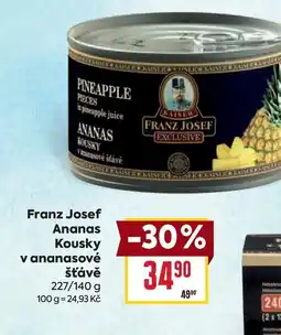 Billa Franz Josef Ananas Kousky v ananasové šťávě nabídka