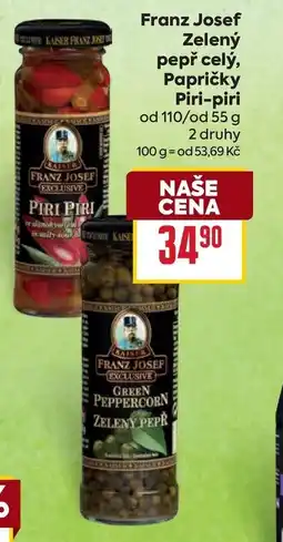 Billa Franz Josef Zelený pepř celý, Papričky Piri-piri nabídka