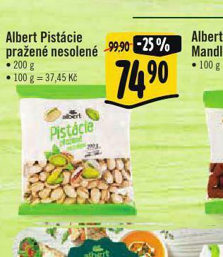 Albert Albert pistácie pražené solené nabídka