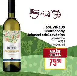 Billa SOL VINEUS Chardonnay Jakostní odrůdové víno nabídka