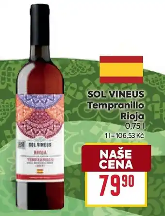 Billa SOL VINEUS Tempranillo Rioja nabídka