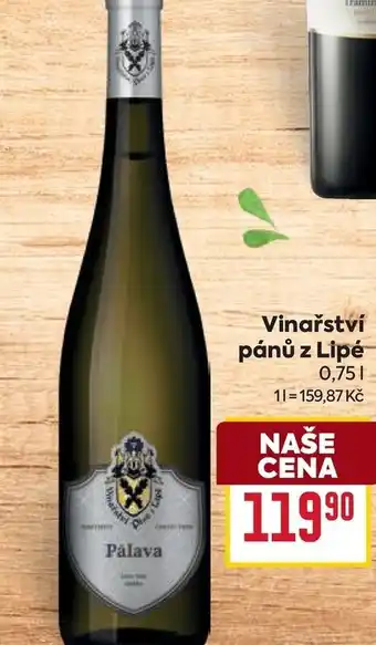 Billa Vinařství pánů z Lipé nabídka