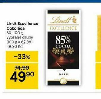 Tesco Lindt excellence čokoláda nabídka
