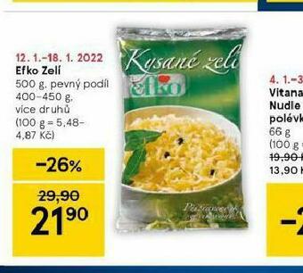 Tesco Efko zelí nabídka