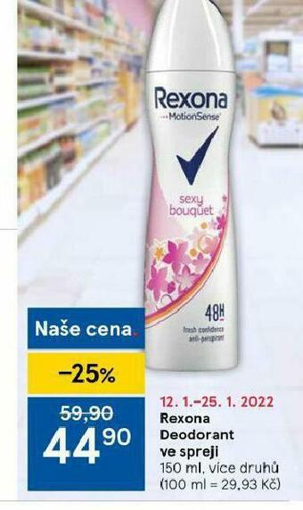 Tesco Rexona deodorant nabídka