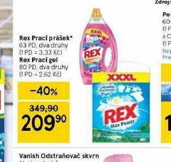 Tesco Rex prací prostředek nabídka