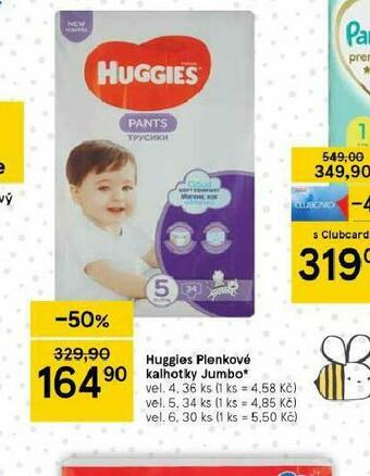 Tesco Huggies plenkové kalhotky nabídka