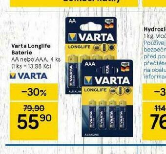 Tesco Varta long life baterie nabídka