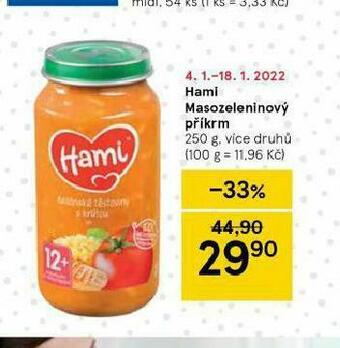 Tesco Hami masozeleninový příkrm nabídka