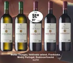 Adam Müller Thurgau, Veltlínské zelené, Frankovka, Modrý Portugal, Svatovavřinecké suché nabídka
