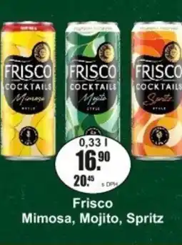 Adam Frisco Mimosa, Mojito, Spritz nabídka