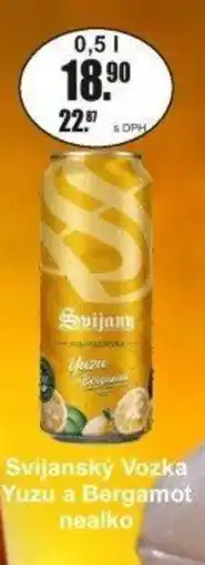 Adam Svijanský Vozka Yuzu a Bergamot nealko nabídka