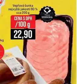 Jip Vepřová šunka nejvyšší jakosti 90% cca 200 g 100g nabídka