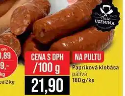 Jip Papriková klobása pálivá 180 g/ks 100g nabídka