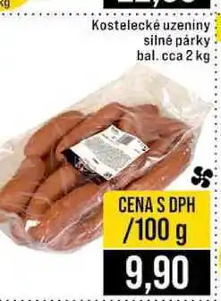 Jip Kostelecké uzeniny silné párky bal. cca 2 kg 100g nabídka