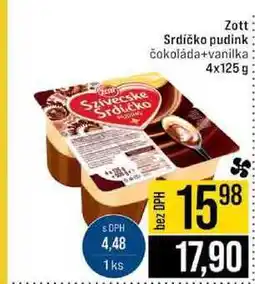 Jip Zott Srdíčko pudink čokoláda+vanilka 4x125 g nabídka