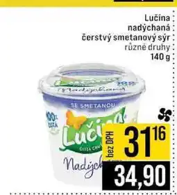 Jip Lučina nadýchaná čerstvý smetanový sýr různé druhy nabídka