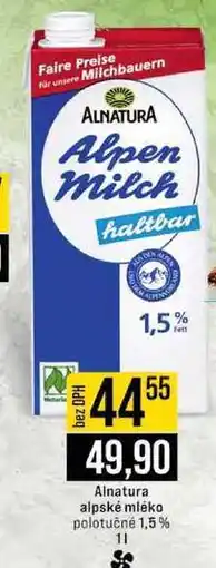 Jip Alnatura alpské mléko polotučné 1,5% nabídka