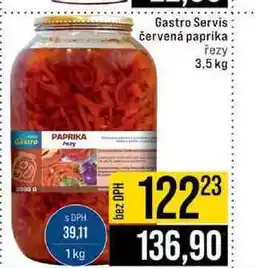 Jip Gastro Servis červená paprika řezy nabídka