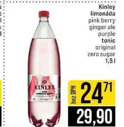 Jip Kinley limonáda pink berry ginger ale purple tonic original zero sugar nabídka