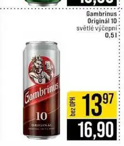 Jip Gambrinus Originál 10 světlé výčepní nabídka