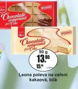 Adam Leona poleva na vaření kakaová, bílá nabídka