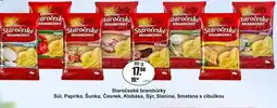 Adam Staročeské brambůrky Sůl, Paprika, Šunka, Česnek, Klobása, Sýr, Slanina, Smetana s cibulkou nabídka