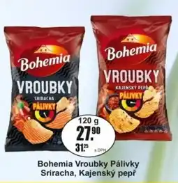 Adam Bohemia Vroubky Pálivky Sriracha, Kajenský pepř nabídka