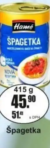 Adam Hame Špagetka nabídka