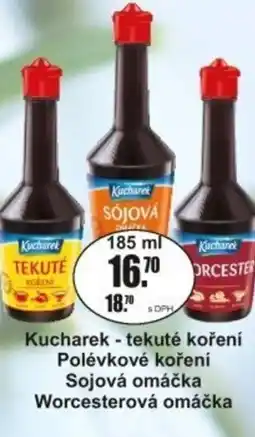 Adam Kucharek - tekuté koření Polévkové koření Sojová omáčka Worcesterová omáčka nabídka
