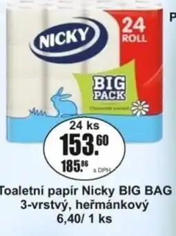 Adam Toaletní papír Nicky BIG BAG 3-vrstvý, heřmánkový nabídka