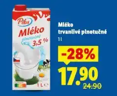 Lidl Mléko trvanlivé plnotučné nabídka