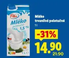 Lidl Mléko trvanlivé polotučné nabídka