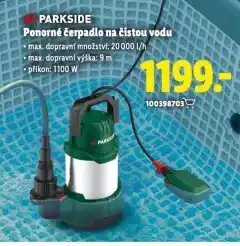 Lidl Ponorné čerpadlo na čistou vodu nabídka