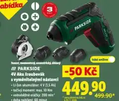 Lidl Aku šroubovák s vyměnitelnými nástavci nabídka