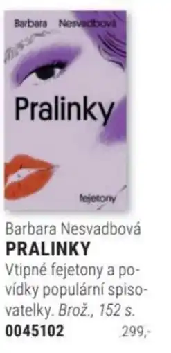 Knižní klub Barbara Nesvadbová Pralinky nabídka